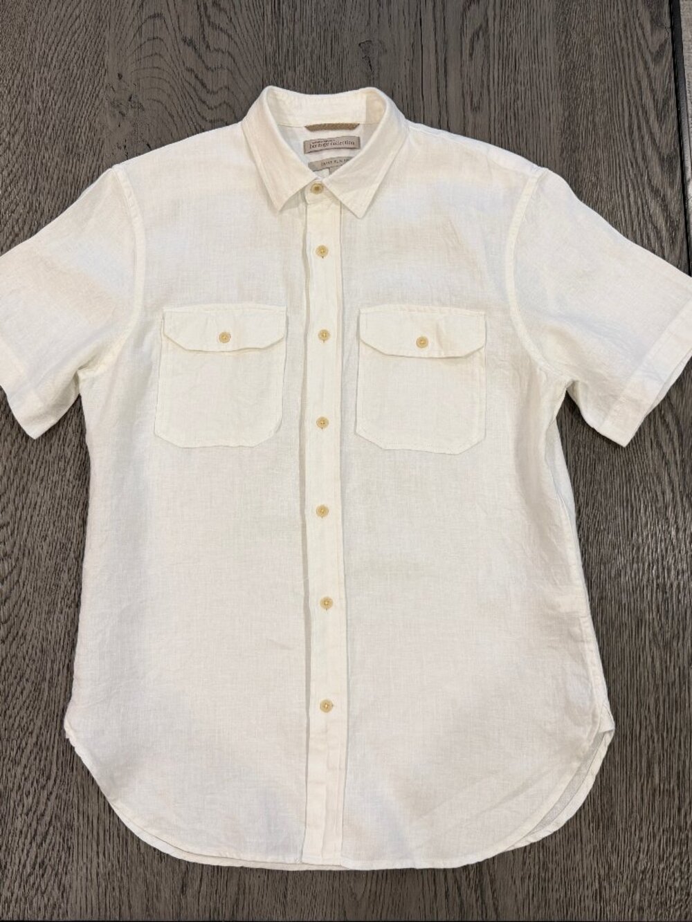Banana Republic Heritage Collection Men's Linen Shirt Grant Slim Fit M White